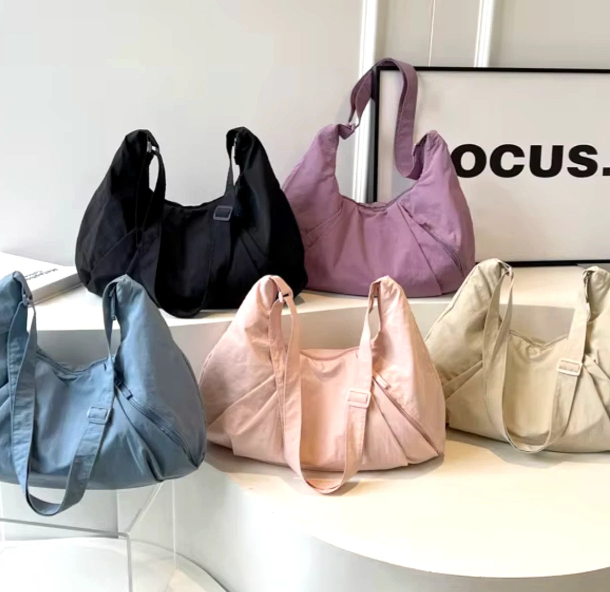 Women’s Nylon Hobo Shoulder Bag Large Capacity Sport Lightweight Crossbody Tote