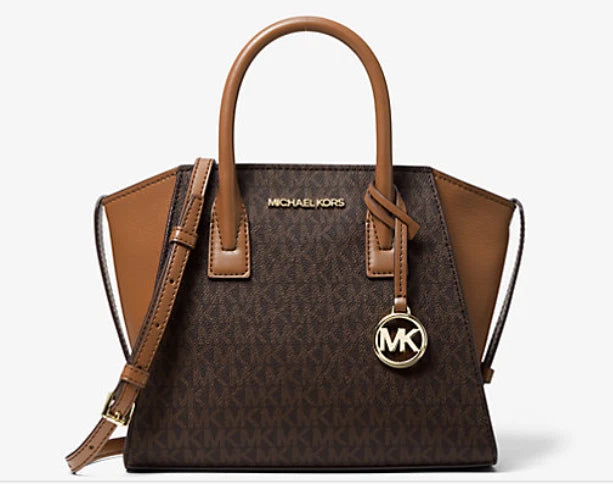 MICHAEL KORS Avril Small Logo Top-Zip Satchel MK Signature MSRP $398 💐🐞