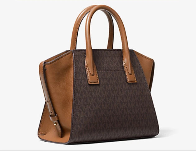 MICHAEL KORS Avril Small Logo Top-Zip Satchel MK Signature MSRP $398 💐🐞