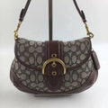 Coach CJ814 Soho Bag Signature Jacquard Maple Brown Shoulder Handbag